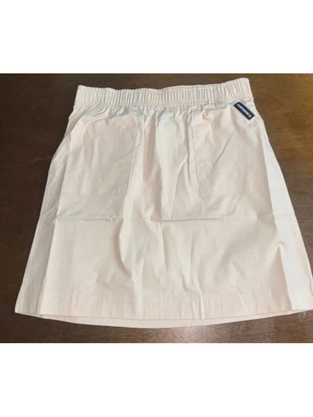 New Converse Girls Light Dune Elastic Waist Skirt Tan Beige Size Medium (10-12)